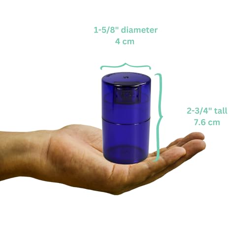 Vitavac - 5g to 20 Grams Airtight Multi-Use Vacuum Seal Portable Storage Container for Dry Goods, Food, and Herbs - Blue Tint - color: Cobalt