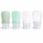 2 oz Silicone Travel Bottles, Leakproof Squeeze Bottle Mini Travel Size Container for Toiletries Lotion Shampoo and Conditioner Liquid Salad Dressing to go Condiment, TSA Approved, 4 Pack - color: Green, White, Clear, size: 2 oz