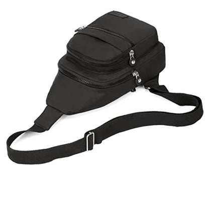 Banelu Small Sling Backpack Crossbody Bags for Women Men, Small Sling Bag Cross Body Bag Fanny Packs Crossbody Purses - Black - color: Black