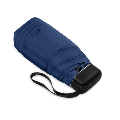 Mini Umbrella - Compact, Waterproof Travel Umbrella for Light Rain, Suitable for Women's Purse and Pocket - color: 04.Dark Blue-1Pack