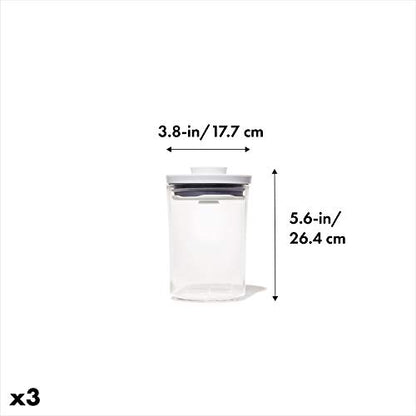 OXO Good Grips Round 3-Piece Mini Round POP Canister Set - size: 3 pack - 0.6 qt, style: Plastic Bath Set