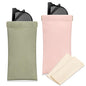 Sightor Sunglass Case, 2 Pcs Soft Eyeglass Cases for Women Portable Squeeze Top Leather Glasses Pouch - color: Rose, Green