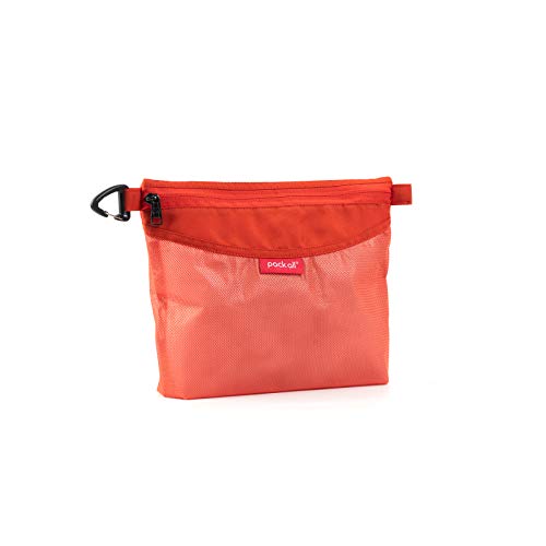 pack all Water-resistant Material Zipper Pouch, Mesh Zipper Bags for Storage, Travel, Office (Orange, Medium) - color: Orange, size: Medium