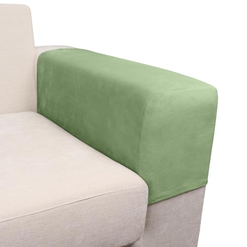 Couch Arm Covers 2 Pcs Sofa Armrest Covers Stretch Couch,Armrest Cover for Chairs Scratch-Resistant Sofa Arm Cover Armchair Slipcovers,Avocado Green - color: Avocado Green, size: 2PC Armrest Cover