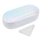 PERFECTSIGHT Sunglasses Case, Large Hard Shell Glasses Case, Cute PU Leather Protective Eyeglasses Case for Women Men - color: Gradient White