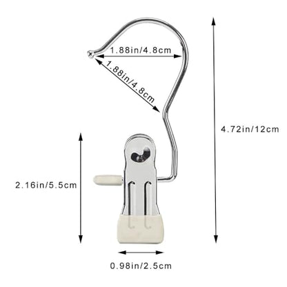 Hangers Clips,Stainless Multi Function Clip Hooks,Laundry Hanging Hooks Clips,Closet Hangers,Boot Clips， Hats Clips,Socks Clips,Pants Clips, Bras Clips (30, Rice-White) - color: Rice-white
