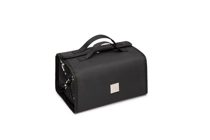 ROYALFAIR Roll Up Makeup Bag, Travel Toiletry Bag for Women with 4 Clear TSA Approved Pouches, Hanging Travel Organizer, Folding Cosmetic Bag for Men and Women - color: Black