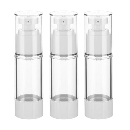 1OZ/30ML Clear Airless Pump Bottles, Lotion Dispenser Travel with Pump, Vacuum Plastic Travel Size Lotion Bottle for Foundation, Creams, Cosmetic(3 Pack) - size: 1 oz / 30 ml (3 pcs)