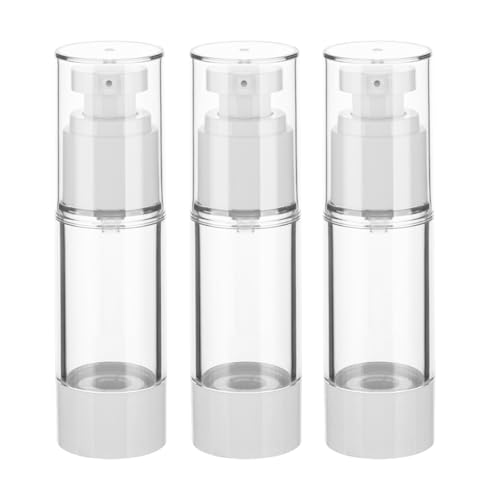 1OZ/30ML Clear Airless Pump Bottles, Lotion Dispenser Travel with Pump, Vacuum Plastic Travel Size Lotion Bottle for Foundation, Creams, Cosmetic(3 Pack) - size: 1 oz / 30 ml (3 pcs)