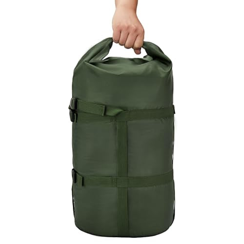 Compression Stuff Sack, 12L/24L/45L Sleeping Bag Cover Sack Sleeping Bags Storage Stuff Sack Organizer - Great Sleeping Bags Clothes Camping Hiking Backpacking - color: Green 45L-1 Pack