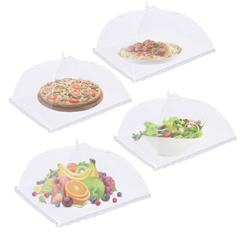 4 Pack Mesh Food Covers 14 inch, Large and Tall Food Covers, Pop-Up Mesh Food Covers Tent Umbrella for BBQs, Outdoors, Screen Tents, Parties Picnics - size: 4 Pack, 14 Inch
