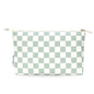 Narwey Small Makeup bag for Purse, Small Makeup Pouch for Purse Cosmetic Bag with Zipper, Cute Make up Pouch for Women Girls (Mint Green Checkerboard) - color: AB-Mint Green Checkerboard