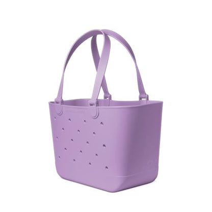 Simple Modern Large Beach Bag | Waterproof Getaway Rubber Tote with Zipper Pocket for Travel, Pool, Boat, Groceries, Sports | Purple Breeze - color: Purple Breeze, style: Large