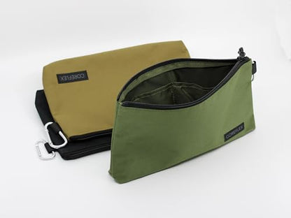 COREFLEX Premium Tool Pouch Zipper Bag, Small Tool Bag, Multipurpose Storage pouch, Heavy duty Flat Bottom Tool bag with YKK Zipper (3 pack Medium 10inch) - size: 3 pack Medium 10inch Khaki
