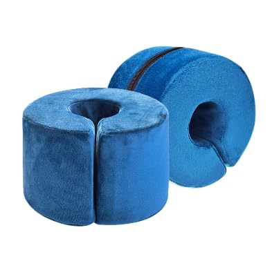Adult Bed Sore Pads Wedge Foot Support Pillow Pressure Ulcer Ankle Protector Ring Foot Rest Pillows Bedridden Patient Elderly Heel Cushion Sleeping Elevated Foam Pad Leg Post Surgery Recovery Pillow - color: Blue,2pcs
