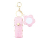Sisadodo Glitter Lip Oil Holder Key Chains for Woman Lipstick Case with Mirror Lip Balm Keychain for Lipstick Case Keychain - color: Pink-flower