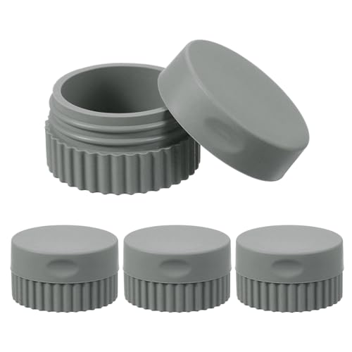 uxcell 4pcs Travel Containers for Toiletries, 0.68oz 20ml Small Silicone Cream Jars Leak-proof Travel Essentials with Lid for Cosmetic Body Skin Cream, Dark Gray - color: Dark Gray