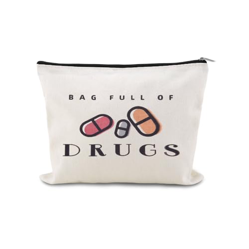 YangQian Medicine Storage Bag for Travel Medication Pouch Gifts for Women Nurse Practitioner Patient Birthday Christmas Gifts for Women Funny Full of Drugs Makeup Bag for Female Friends Family - color: Bag Full of Drugs Style2