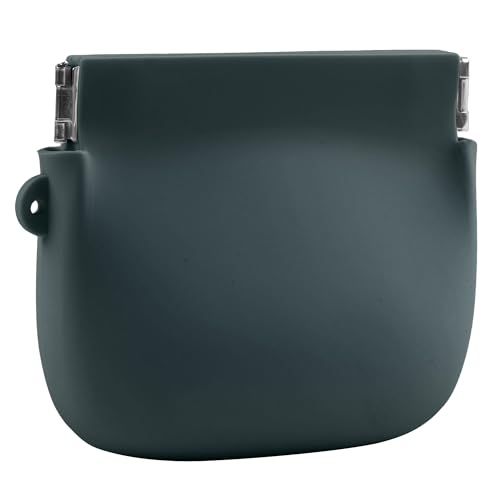 Squeeze Coin Purse for Women – Silicone Small Coin Pouch with Kiss Lock for Coins, Keys, Lipstick, and Earphones – Mini Cute Change Purse, Coin Purse & Pouch for Daily Life, Cars, Travel, Party - color: Squeeze / Dark Green