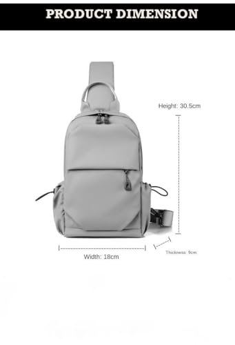 Waterproof Polyester Slim Unisex Crossbody Sling Bag Chest Backpack Men's Shoulder Bag, Leisure Travel Handbag, Hard Shell Anti-Theft Chest Bag, Chest Bag - Black, 30.5 cm, Retro - color: Chest Bag - Black