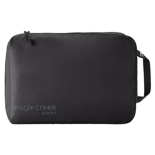 Eagle Creek Pack-It Isolate Clean/Dirty Packing Cube - Dual Compartment Packing Cubes for Optimizing Luggage Space - Lightweight - Recycled Fabric - Washable - Medium - Black - color: Black