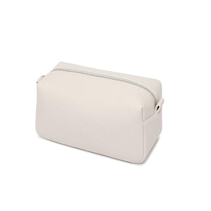 PU leather Organizer Bag Lightweight Cosmetic Bag with Ring Clasp Perfect Travel Makeup Bag for Women (French Oak/PU) - color: French Oak/PU