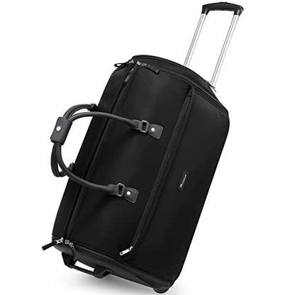 Modoker Rolling Garment Bags, 25in Large Garment Duffle Bag with Wheels, 3 in 1 Garment Suit Luggage Bag, Not Standard Carry-On Size for Women Men Business Travel Weekender, Black - color: 25in-Black