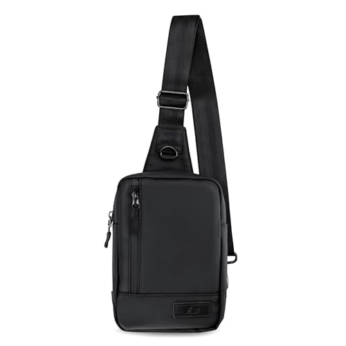 KIWIFOTOS Travel Phone Pouch for Crossbody Sling Bag for iPhone 17 16 15 14 Pro Max iPad mini 6 5 4 Nintendo Switch 2 Water Resistant Smartphone Zipper Chest Bag Adjustable Strap - color: Black Sling Bag