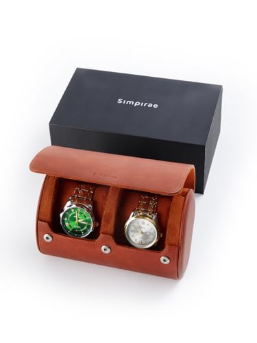 Watch Travel Case for Men, PU Leather Watch Roll for 2 Watches, Watch Organizer, Christmas Gift for Him, Brown - color: Brown