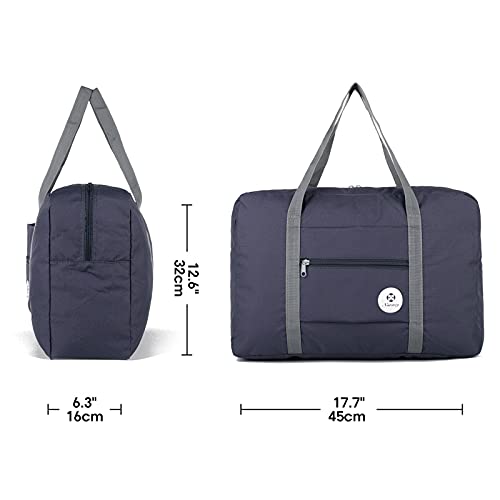 For Spirit Airlines Personal Item Bag Foldable Travel Duffel Bag Tote Carry on Luggage Duffle Overnight for Women and Men - color: 1112 Dark Blue