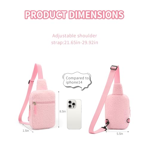 Birthday Gifts for 8 9 10 11 12 Year Old Teens Girls Kids, Fanny Pack Crossbody Bag Sling Belt Bags Purse, Dorm Travel Essentials for Girls Fashion, Preppy Tween Teen Girl Gift Trendy Stuff - color: Plush Pink