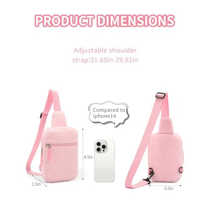 Birthday Gifts for 8 9 10 11 12 Year Old Teens Girls Kids, Fanny Pack Crossbody Bag Sling Belt Bags Purse, Dorm Travel Essentials for Girls Fashion, Preppy Tween Teen Girl Gift Trendy Stuff - color: Plush Pink