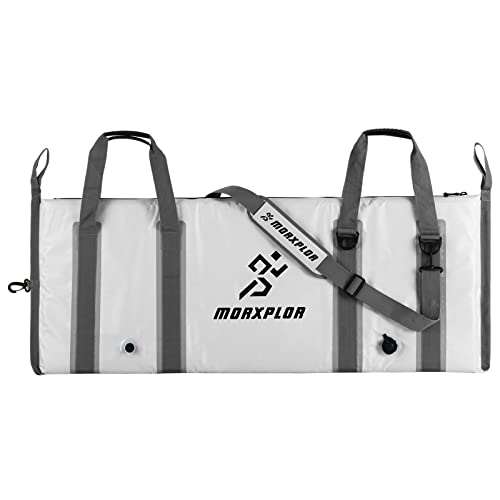 MORXPLOR Insulated Fish Cooler Bag for Fishing 41x17 47x17In 50x20In 60x24 72x30 80X40 Inches,Large Insulated Fish Kill Bag,Fishing Catch Bag Cooler with Water-resistant Zipper - color: 50inch Light Grey