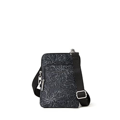 Baggallini Women's Securtex Anti-theft Activity Crossbody Bag - color: Midnight Blossom Print