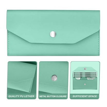 Pu Leather Cash Envelope Wallet - Reusable Cash Stuffing Wallet for Men and Women -Green - color: green