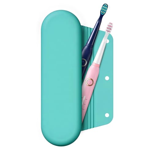 Silicone Electric Toothbrush Travel Case, Manual Toothbrush Travel Cover for Men and Women,Toothbrush Holder for Travel,Gym and More, Fits Most Manual and Electric Toothbrushes - Mint Green - color: Mint Green