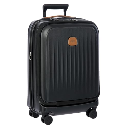 Bric's Taormina Ultra-Light Carry-On Spinner – Airline Approved Expandable Hard Shell Suitcase with TSA Lock, Anti-Tamper Zippers & Built-In USB Port - 21 Inch with Pocket, Black - color: Black, size: Carry-On w/ Front Pocket