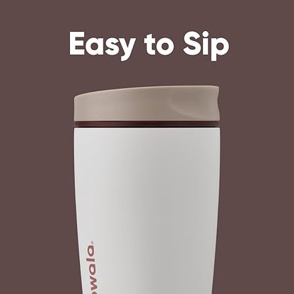 Owala SmoothSip Slider Insulated Stainless Steel Coffee Tumbler, Reusable Iced Coffee Cup, Hot Coffee Travel Mug, BPA Free 12 oz, Vanilla Bean - color: Vanilla Bean, size: 12 Ounces