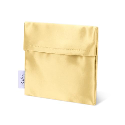 DGAZ Silk Sanitary Napkin Storage Bag, Period Bags for Teen Aged Girls, Portable for Panty Liners/Menstrual Cup/Small Tampons，Mini Makeup Bags for Purse(Mimosa) - color: Mimosa