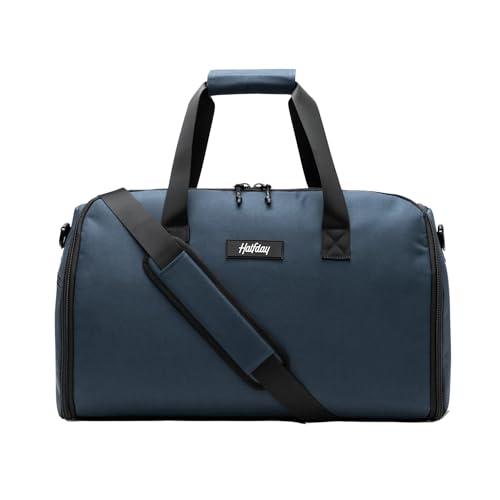 Halfday Convertible 2-in-1 Garment Duffel Weekender Bag 40L: Wrinkle-Free Travel (Hanging Suit Compartment, Shoe Pockets, Trolley Sleeve), Durable & Water-Resistant Carry-on, Marine - color: Marine, style: Original, 40l
