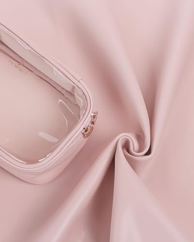 Pocmimut Small Makeup Bag,Clear Make Up Bag Organizer Cute Stuff Pouch Traveling Compact Toiletry Bag Car Bag for Travel Essentials,Pink - color: Pink, style: Small