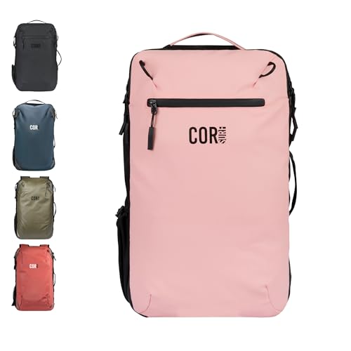 COR Surf Travel Backpack Carry On Backpack for Airplanes - Travel Backpack with Clamshell Design The Island Hopper - 40L Pink - color: Pink, size: 40L