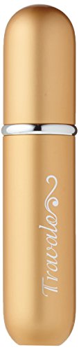Travalo Classic HD Perfume Atomizer - Leak-Proof and TSA Approved for Air Travel - Reusable, Airtight, Easy-Fill Mini Pump Sprayer - Lightweight, Elegant Design w/Volume Window - Gold 0.17oz - color: Gold