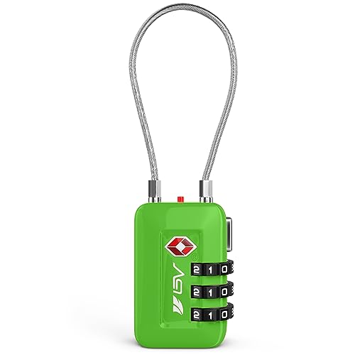 TSA Accepted Luggage Travel Lock, Set-Your-Own Combination Lock for School Gym Locker, Luggage Suitcase Baggage Locks, Filing Cabinets, Toolbox, Case (Green, 1 Pack) - color: Green, size: 1 Pack