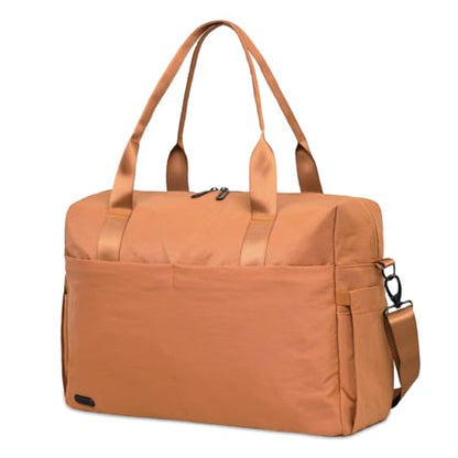 Jadyn Austin Carry-On Travel Duffel Bag for Women, 18” Weekender Bag with Laptop Sleeve, Durable Material, and Trolley Sleeve, Ideal for Work, Gym, and Overnight Trips (Terracotta) - color: Terracotta