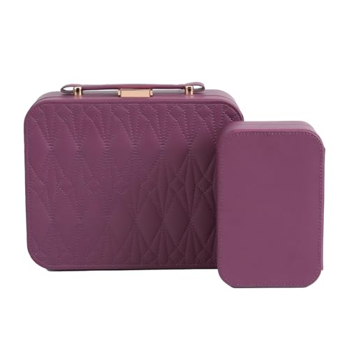Jewelry Box for Women, Travel Jewelry Organizer Ladies Watch and Jewelry Case Travel Jewelry Case for Necklaces. (Burgundy Red) - color: Burgundy Red