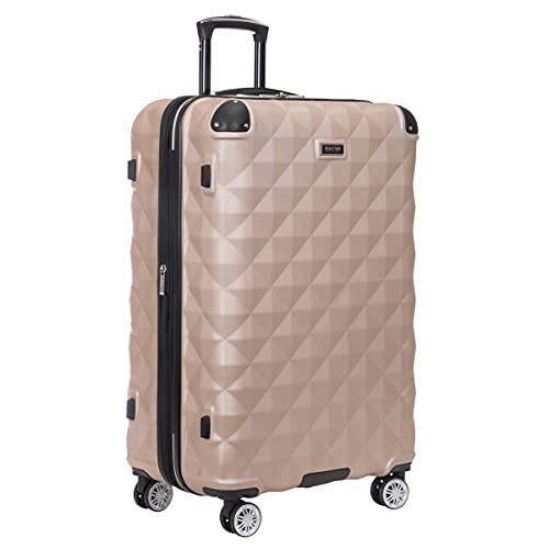 Kenneth Cole REACTION Diamond Tower Collection Lightweight Hardside Expandable 8-Wheel Spinner Travel Luggage, Rose Champagne, 3-Piece Set (20", 24", & 28") - color: Rose Champagne, size: 3-Piece Set (20", 24", & 28")