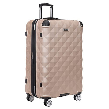 Kenneth Cole REACTION Diamond Tower Collection Lightweight Hardside Expandable 8-Wheel Spinner Travel Luggage, Rose Champagne, 3-Piece Set (20", 24", & 28") - color: Rose Champagne, size: 3-Piece Set (20", 24", & 28")