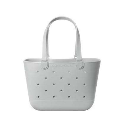 Simple Modern Large Beach Bag | Waterproof Getaway Rubber Tote with Zipper Pocket for Travel, Pool, Boat, Groceries, Sports | Ice Gray - color: Ice Gray, style: Large