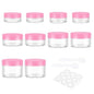 10 Pieces Travel Size Containers, 3/5/10/15/20 Gram Small Travel Containers for Cream, Lotion, Lip Balm and Toiletries, Leak Proof Sample Jars With Labels & Spatulas, Pink - color: Pink